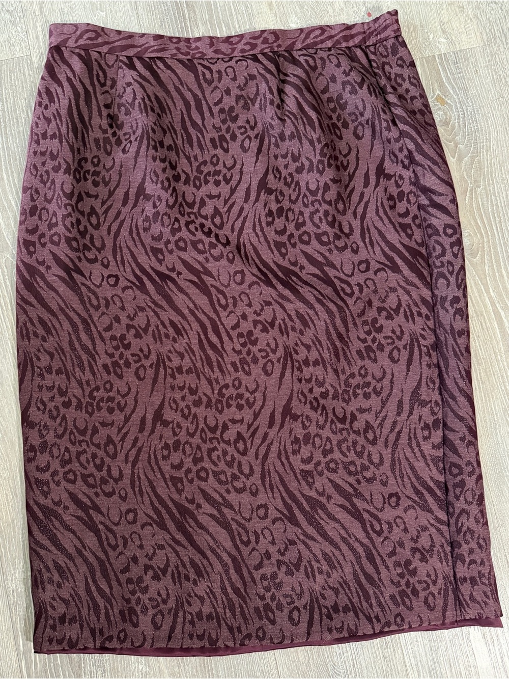 Y2K Mauve Burgundy Animal Print Pencil Skirt XL